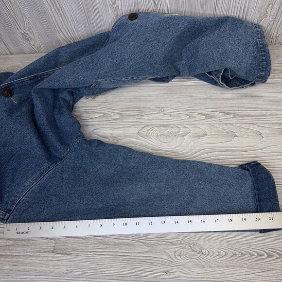 Denim & Co Long Barn Chore Coat Women's Medium, Trench Jean Lined Vintage Y2K - Picture 13 of 13